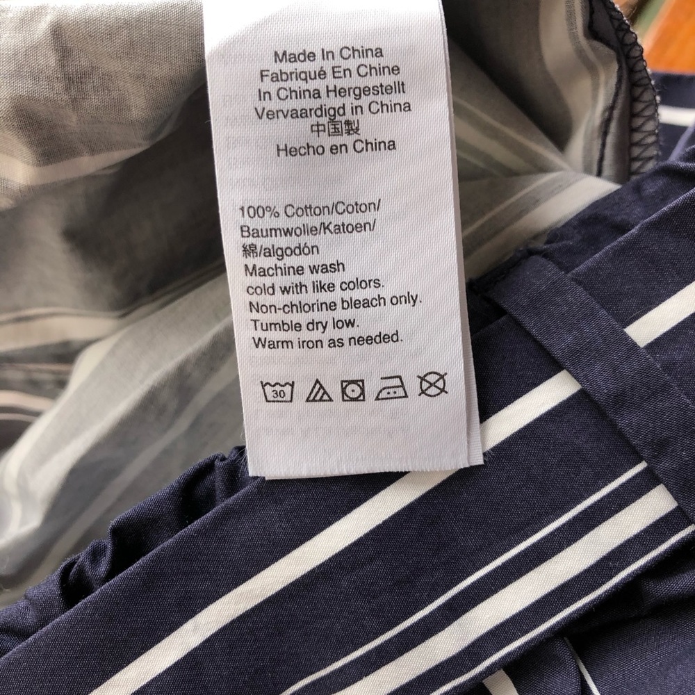 J. Crew Wide Leg Stripe Cotton Poplin Pants, 4 - Picture 8 of 8